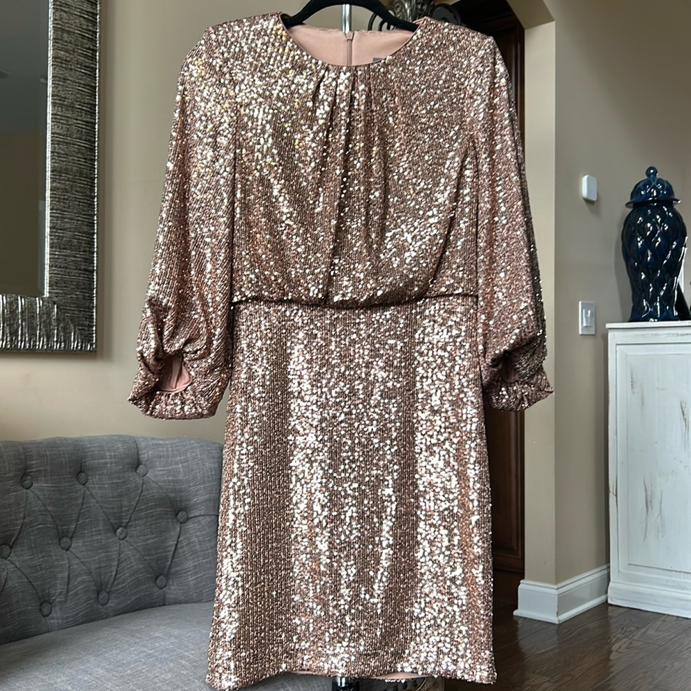 Vince Camuto Rose Gold Sequin Dress